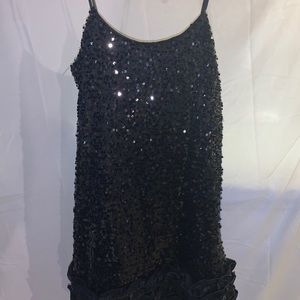 Sequin black mini dress